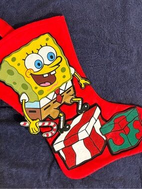 Vintage SpongeBob SquarePants Christmas Stocking Kurt Adler Felt Full Size